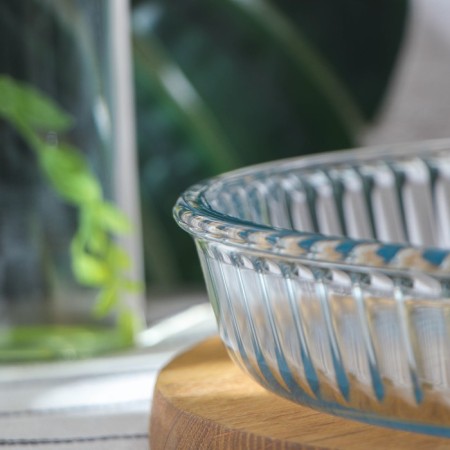 Circle form for baking and baking of Borcam heat -resistant glass, 2.6 liters, corrugated-2