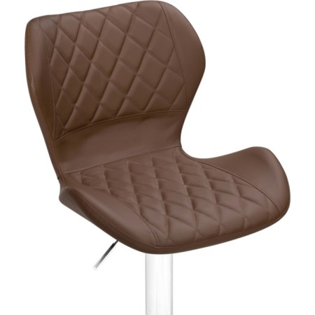 Barrier stool PORCH Metal/Eco -leather, chrome/brown 46x49x88 cm-4