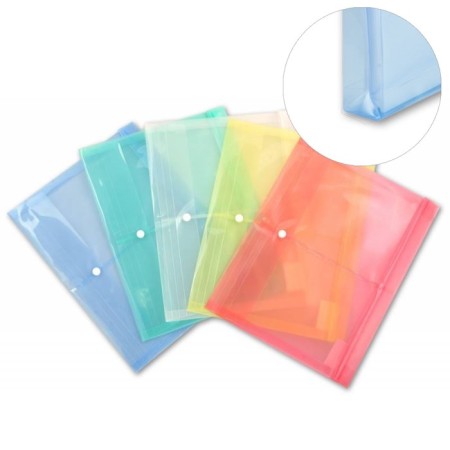 The envelope folder on the A4 button, 180 μm, calligrata, translucent, with horizontal extension, mix