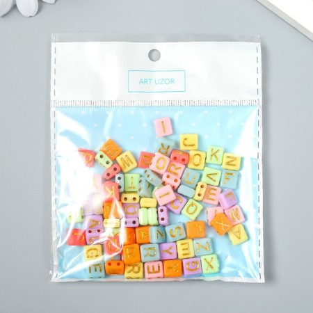 Beads for creativity plastic "Golden English letters" Color set 20 grams 0.4x0.8x0.8 cm 923357-3