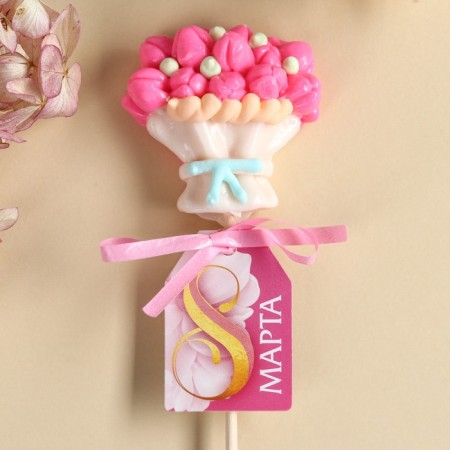 Lollipop on the stick "March 8, flowers", 30 g-2