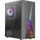 The Aerocool Delta case is black without ATX 7x120mm 2xusb2.0 1xusb3.0 Audio Bott PSU