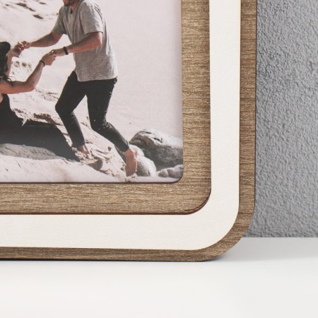 Photo frame LHDF "Dad" 33x33 in 3 photos 10x15 cm, col. White oak (plastic screen)-1