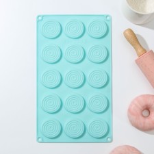 Форма для украшений Доляна «Конфи», силикон, 29×17×1 см, 15 ячеек, цвет МИКС