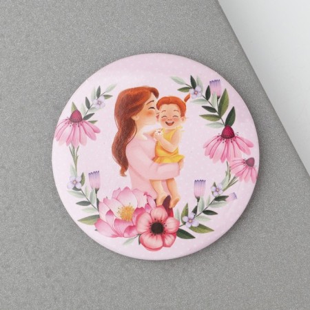 Magnet of sunset "beloved mother", diam. 5 cm-3
