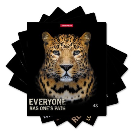 Notebook of 48 sheets in the Erichkrause Strong and Brave cage, cover coated cardboard, matte lamination, mix-1