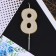 Candle for the cake, number "8", gold, 4 x 10 cm.