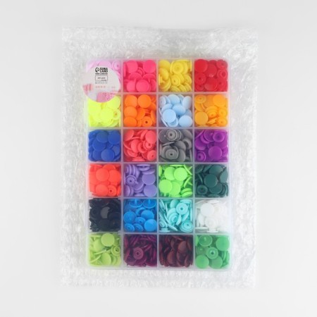 Plastic buttons, d = 12 mm, 240 pcs, in the organizer, colorful color-7