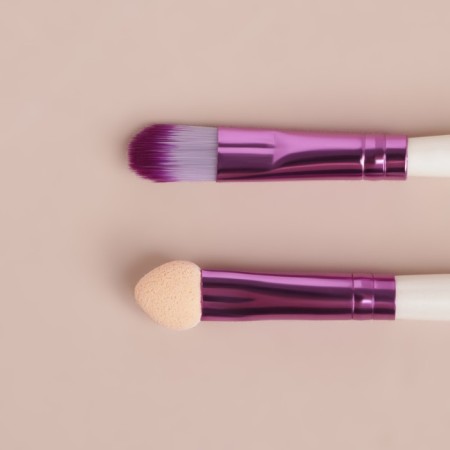 A set of makeup brushes, bilateral, with an applicator, 12.5 (+/- 1) cm, 2 pcs, color mix-2