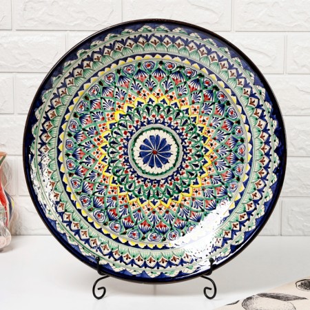 Largan Rishtan ceramics "Patterns", 42 cm, Blue Mix-1