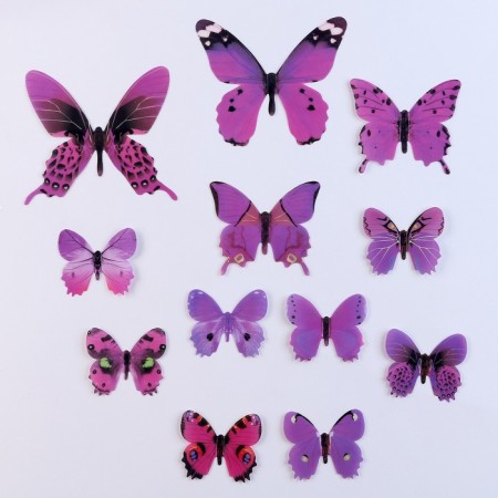 Set for decorating "Butterflies", 12 pcs, purple color-1