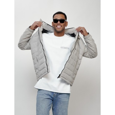 Male spring jacket, size 50, light-gray color-7