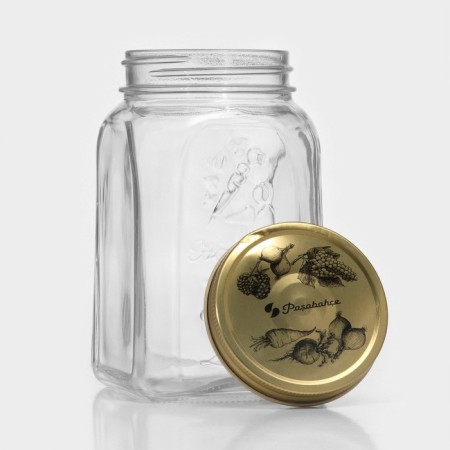 Bank for bulk products Glass "Hommeid", 1 l, with a lid-2