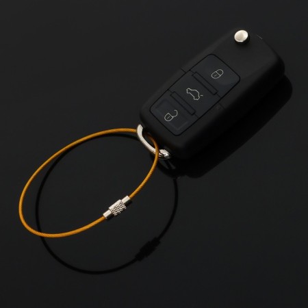 TORSO keychain, steel cable, 20 cm, yellow