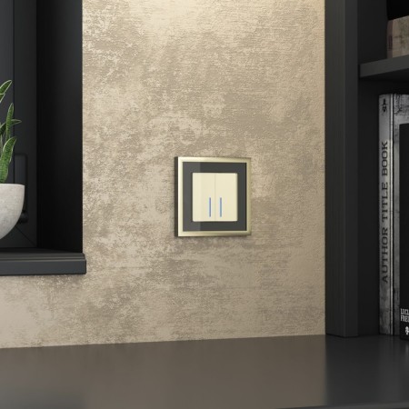 Frame W0012852, 1 Baguette socket, black brass-2