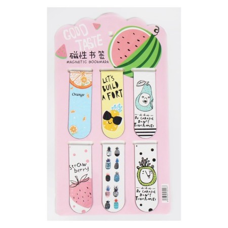 A set of magnetic bookmark for books Calligrata 6 pieces, "Fruits/berries", mix-7