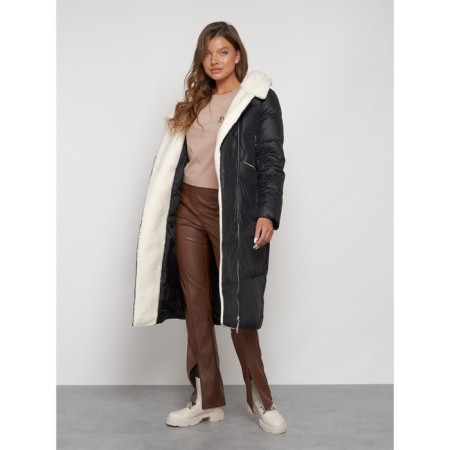 Coat insulated winter female, size 48, black color-23