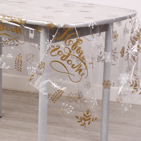 New Year's tablecloth “Happy New Year!” (transparent), 130x200 cm-4