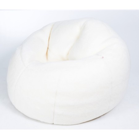 Handwheel chair "Soft", large, milk color, fur-1