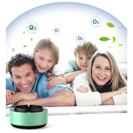 Electronic ashtray with air purifier, timer, 5 aromatables 13.2 x 7.5 cm, 2 aa-2