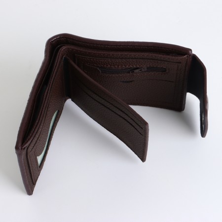 Male purse on a magnet, brown color-5