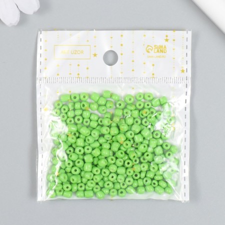 Round beads 6/0 "Green Neon" 20 g-4