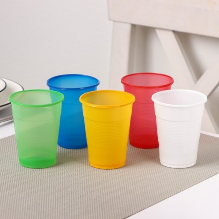 Plastic disposable glasses “For rest”, 200 ml, in a set of 5 pcs, color mix-2