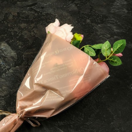 Package Flower cone, pink, 28x9x44cm ± 1cm-4