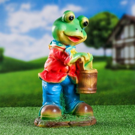 Garden figure "Frog with a bucket", mix, 34x18x15cm-2