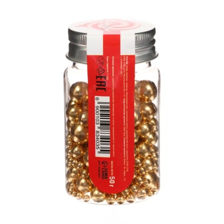 Confectionery sprinkling, "different balls", gold, 50 g-2