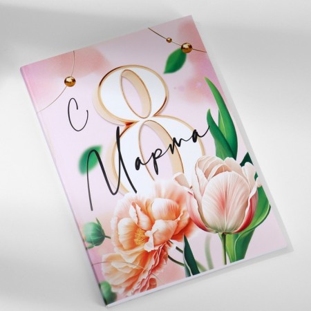 Gift set: A5.80 Diary and soap petals "Tulips on March 8"-4