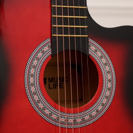 Set of guitarist Music Life ML-50A RD: guitar, case, strings, belt, capodasters, mediators-3