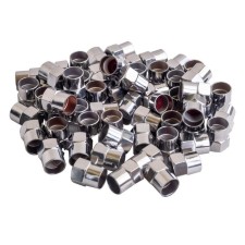 Airline caps, on a tire valve, hexagonal, plastic, chromium color, 60 pcs