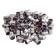 Airline caps, on a tire valve, hexagonal, plastic, chromium color, 60 pcs