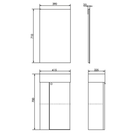Mirror Comforty Asti 40, color white gloss, 39x71 cm-1