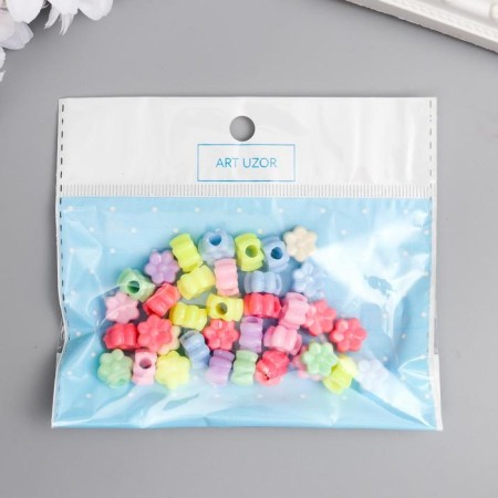 Beads for creativity plastic "Flower. Pastel colors" set 36 pcs 15 g 1x1 cm-3