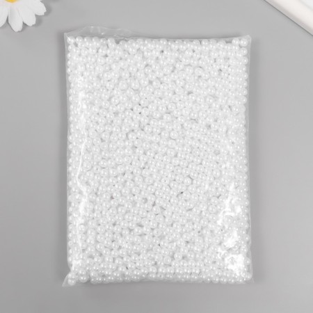 A set of beads "Pearls" D 6 mm, 250 grams, snow -white-2