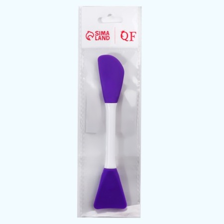 Brush for masks, bilateral, silicone, 14.8 cm, purple color-4