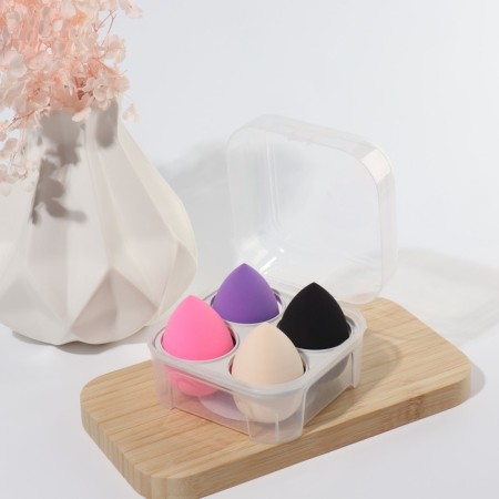 Makeup sponge, set - 4 pcs, increase when getting wet, multi -colored-6