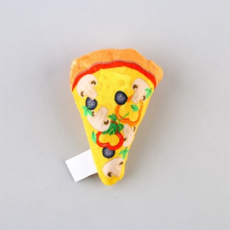 A toy for cats with mint "pizza" from textiles, 8.7x6.9 cm-2