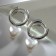 Earrings with the removable element "Transformer" heart is pearl, white color in silver