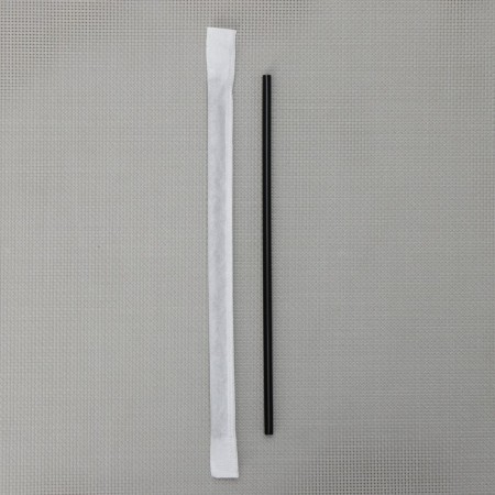 Disposable tubes for drinks, in individual packaging, straight, 21 cm, d = 5 mm, black color-1