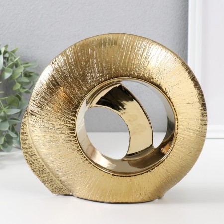 Souvenir Ceramics "Abstraction. Two rings" gold 23.5x7x21 cm-3