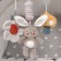 Suspension - Bonnie Bunny rattle, squeaks, rustling, on a crib, stroller, crumb me