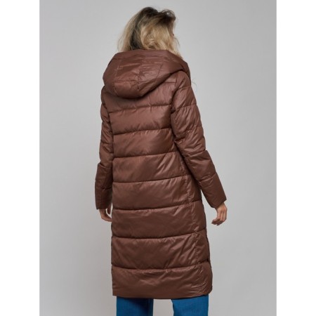 Coat insulated winter female, size 46, dark brown color-20