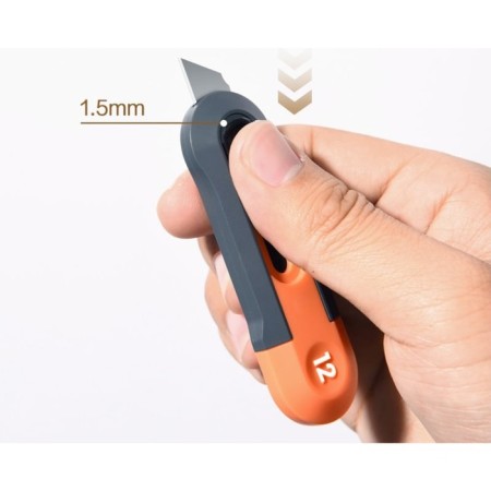 Technical knife Deli HT4007C 151597, softach plastic, gray, 12 mm-1
