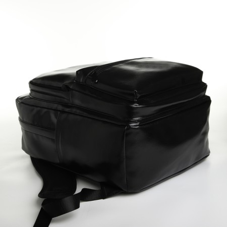 City backpack on a zipper, black color-4