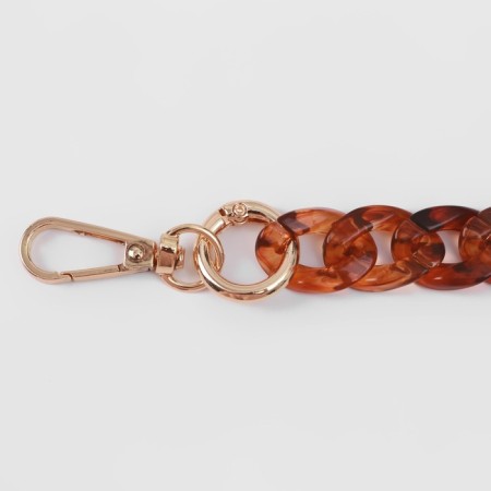 A chain for a bag, plastic, with carbines, 15 × 21 mm, 68 cm, brown color/gold-1