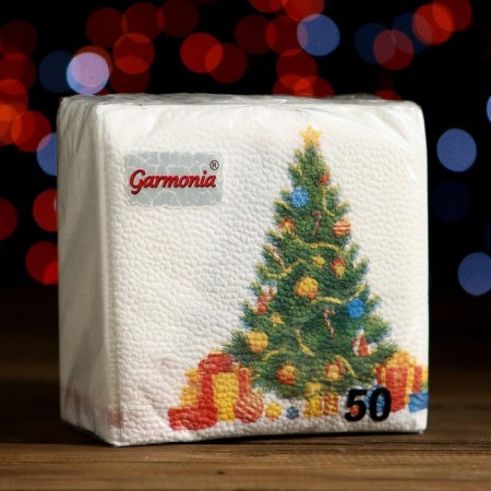New Year's napkins Paper Harmony of color Multicompassion "Christmas tree", 24*24 cm 50 sheets-3
