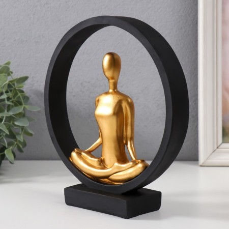 Souvenir Polystone "Zen" black with gold 19.2x5.9x21.5 cm-3